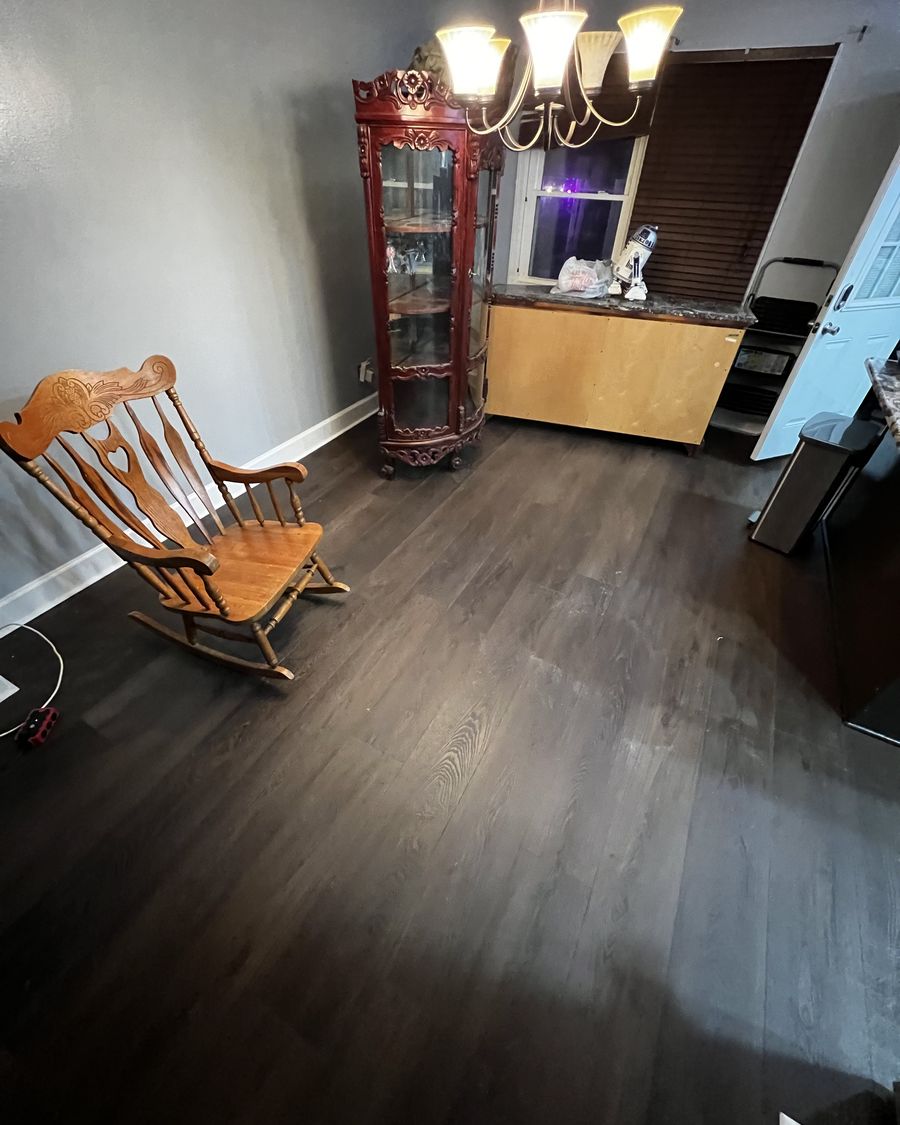 A finished room with furniture back in place on handover day.